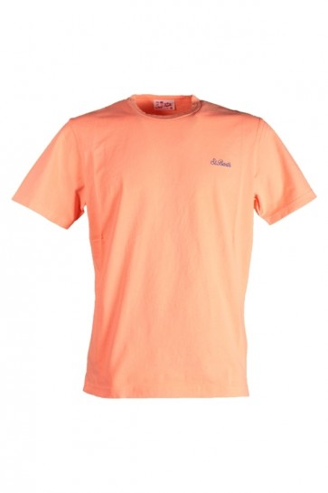 T-shirt Uomo Saint Barth Mc2 Arancione Pesca 