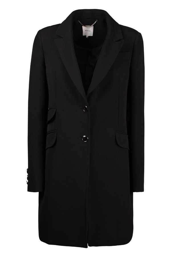 Cappotto Donna Kocca Nero art.JOLUKAFUR col.00016 ST13 moda uomo donna bimbo Ferracinshop