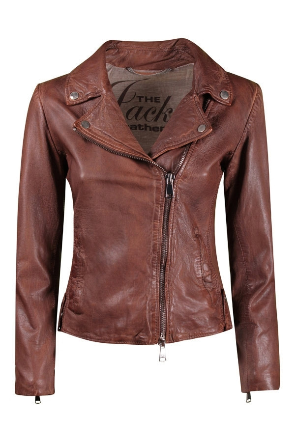 Giubbino pelle marrone donna discount