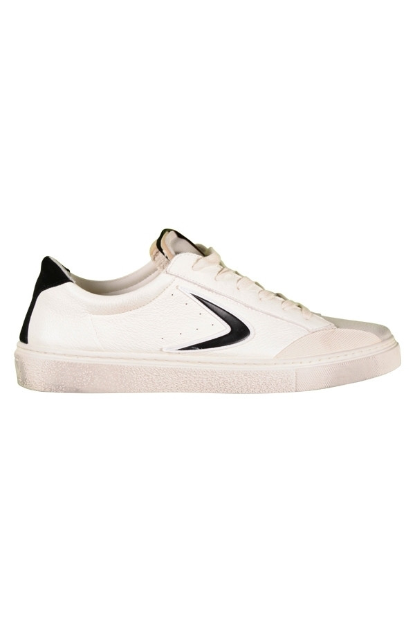 Valsport Tournament Sneaker Uomo In Pelle Bianca E Blu - Made In Italy, Suola Gomma, Taglia 42