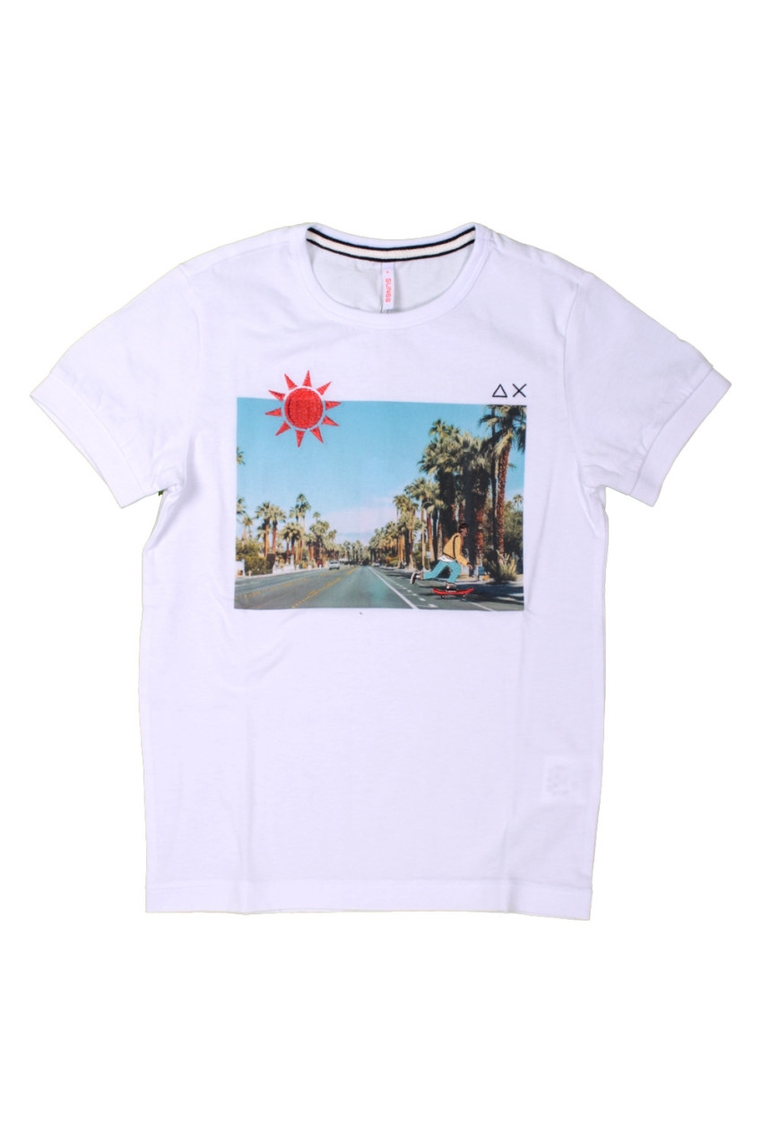 T shirt Bambino Sun68 Bianco