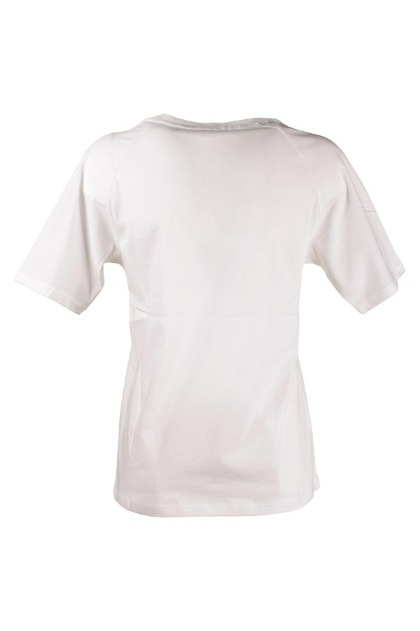 T-Shirt Donna Liu Jo Bianca Con Logo E Strass – Cotone 100%, Girocollo E Maniche Alette