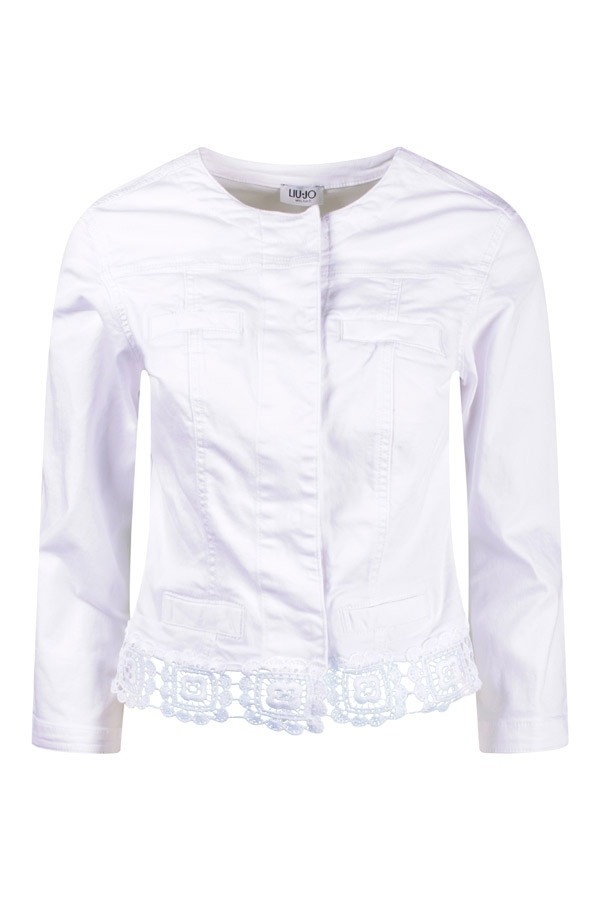 Giubbino jeans cheap bianco donna