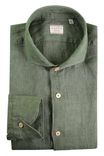 Green Linen Men's Xacus Shirt