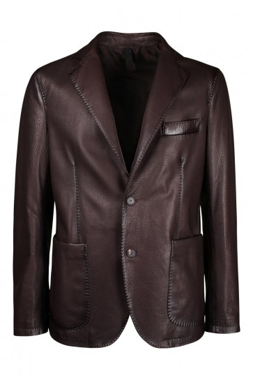 Brown Tagliatore Men's Leather Jacket 