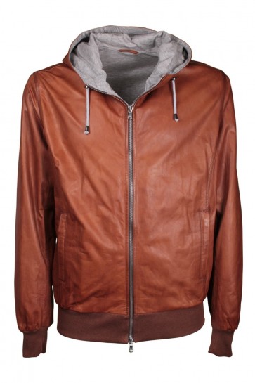 Leather Jacket Man Barba Napoli art. BART col. 1 Marrone