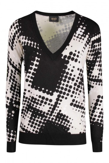 White and Black Woman's Liu Jo Sweater