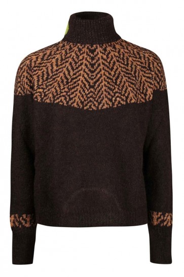Brown Woman's Momoni High Neck Sweater