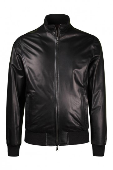 Black Men's Barba Napoli Leather Jacket