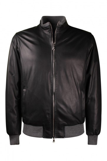 Black Barba Napoli Men's Leather Jacket 
