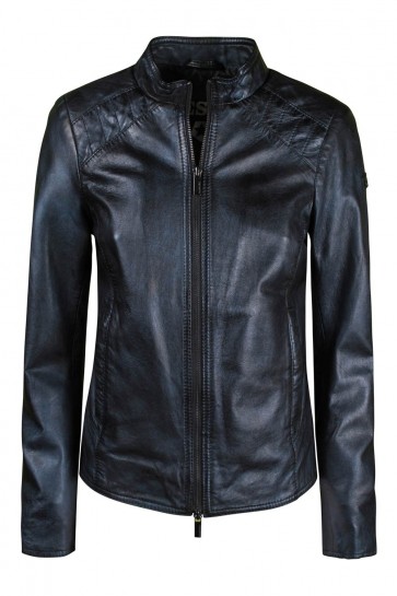 Blue Milestone Women's Leather Jacket