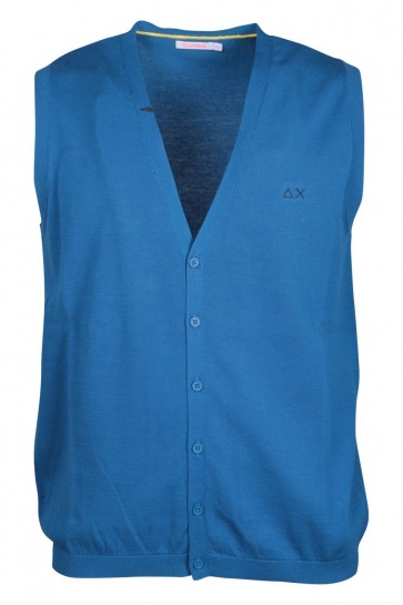 Sun 68 Man Blue Knitted Vest art. K30103 col. 58