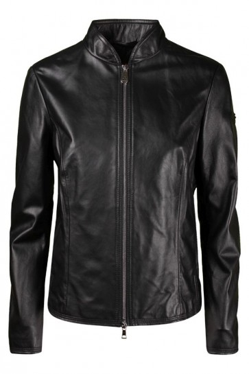 Black Leather Jacket Man's Peuterey