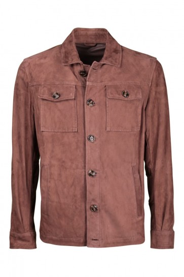 Leather Jacket Man Barba Napoli Marrone