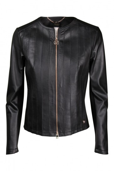 Leather Jacket Woman Liu Jo art. PA0052 col. 22222 Nero