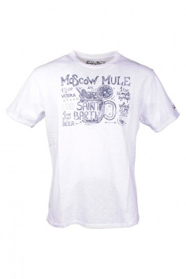Saint Barth Mc2 Man White T-shirt art. SKYLAR col. MOSCOW M