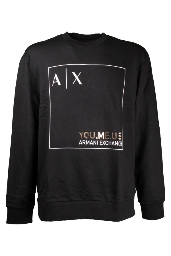 Armani exchange black sweatshirt cheap