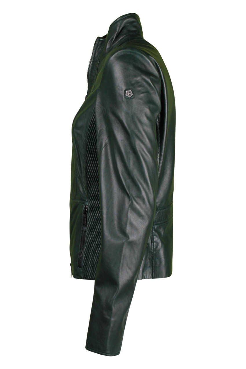 Ferracinshop Green Milestone Women's Leather Jacket AMELIA