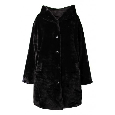 Woman Black Coat Seventy